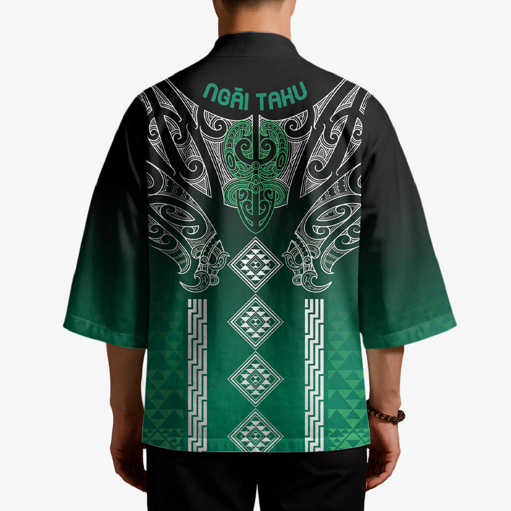 Aotearoa Maori Iwi Heritage Kimono Ngai Tahu Pounamu Green LT7 - Polynesian Pride
