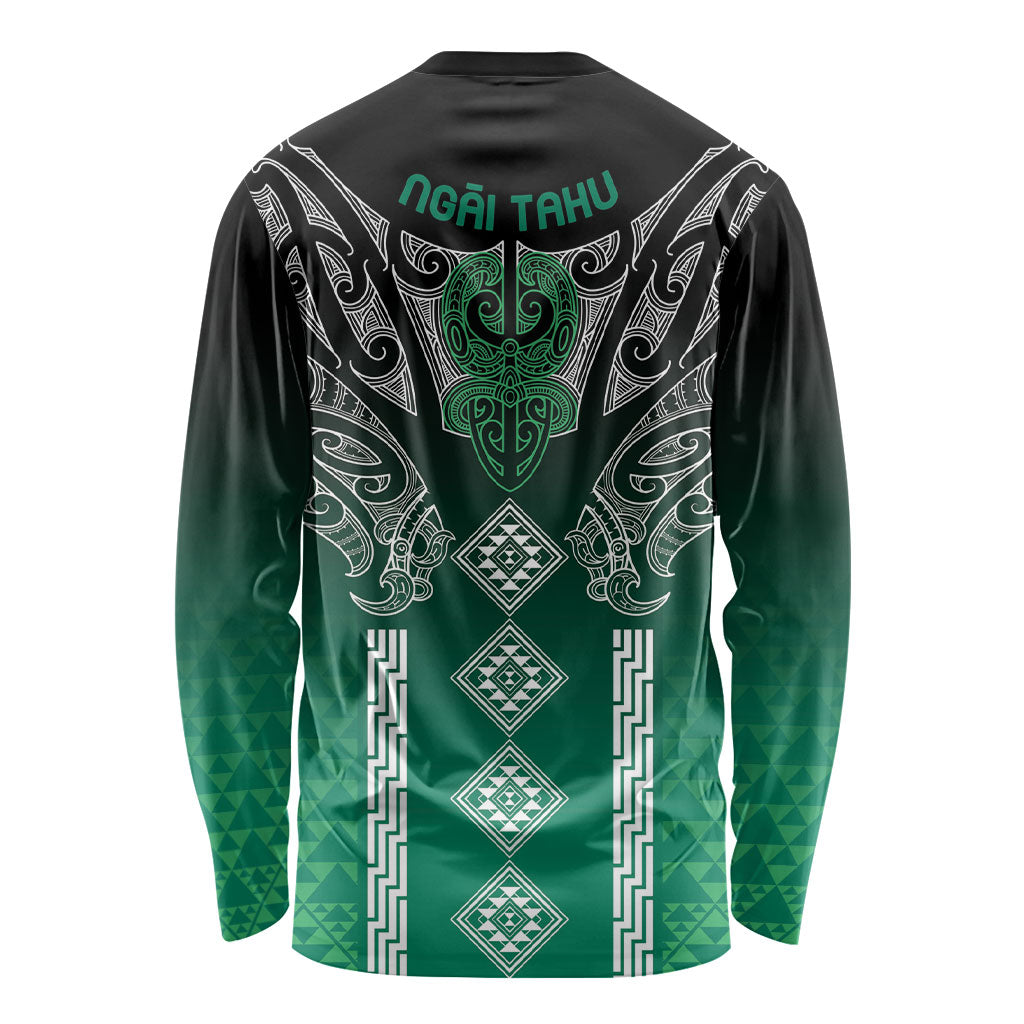 Aotearoa Maori Iwi Heritage Long Sleeve Shirt Ngai Tahu Pounamu Green LT7 - Polynesian Pride