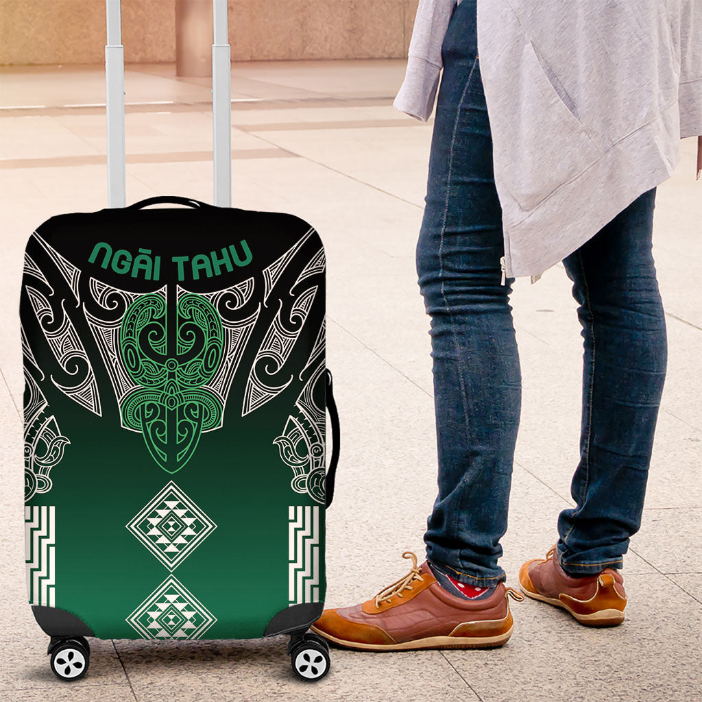 Aotearoa Maori Iwi Heritage Luggage Cover Ngai Tahu Pounamu Green LT7 Jade Green - Polynesian Pride