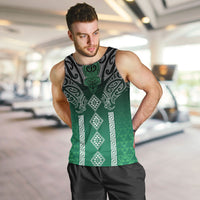 Aotearoa Maori Iwi Heritage Men Tank Top Ngai Tahu Pounamu Green LT7 Jade Green - Polynesian Pride