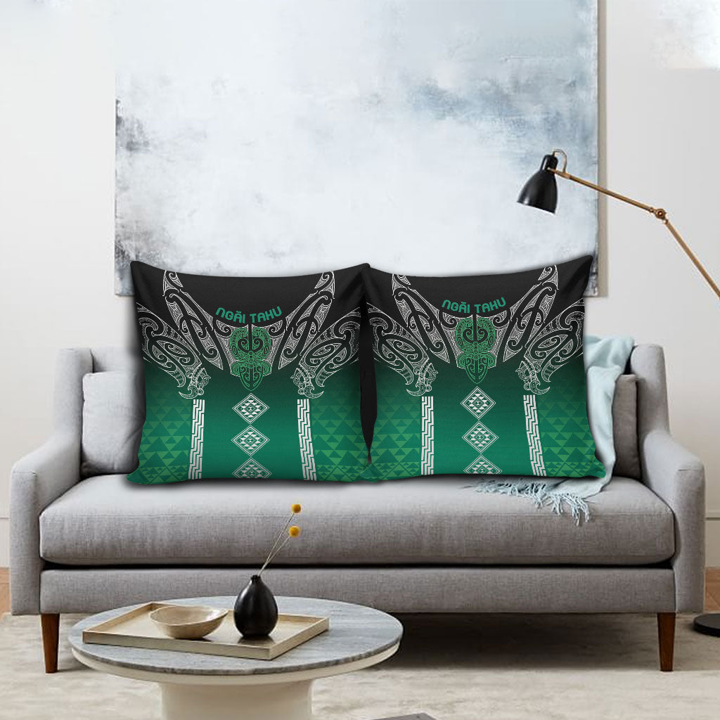 Aotearoa Maori Iwi Heritage Pillow Cover Ngai Tahu Pounamu Green LT7 - Polynesian Pride