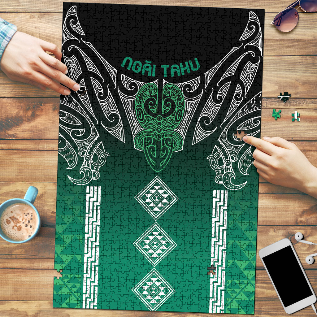 Aotearoa Maori Iwi Heritage Puzzle Ngai Tahu Pounamu Green LT7 Jade Green - Polynesian Pride