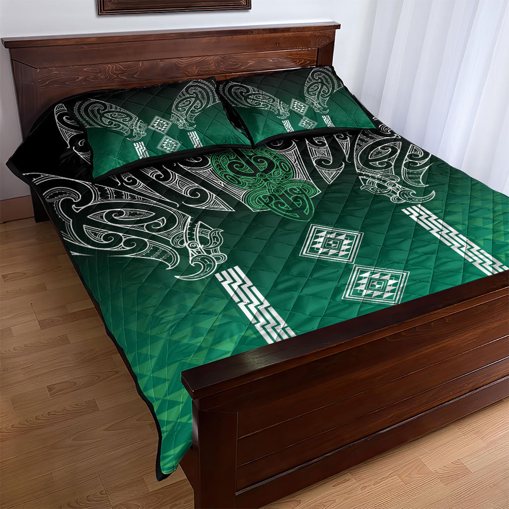 Aotearoa Maori Iwi Heritage Quilt Bed Set Ngai Tahu Pounamu Green LT7 - Polynesian Pride