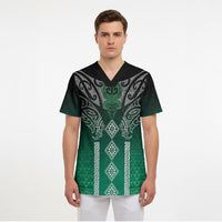 Aotearoa Maori Iwi Heritage Scrub Top Ngai Tahu Pounamu Green LT7 - Polynesian Pride