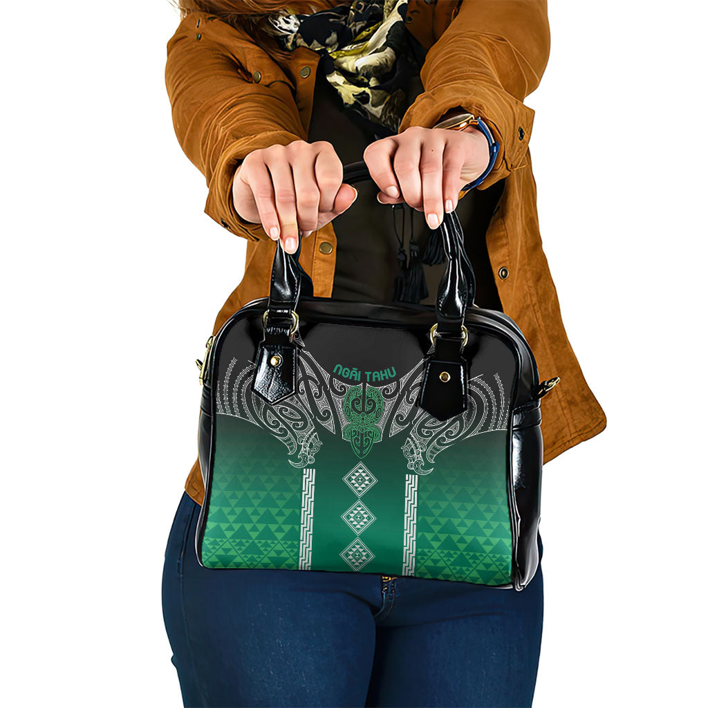 Aotearoa Maori Iwi Heritage Shoulder Handbag Ngai Tahu Pounamu Green LT7 One Size Jade Green - Polynesian Pride