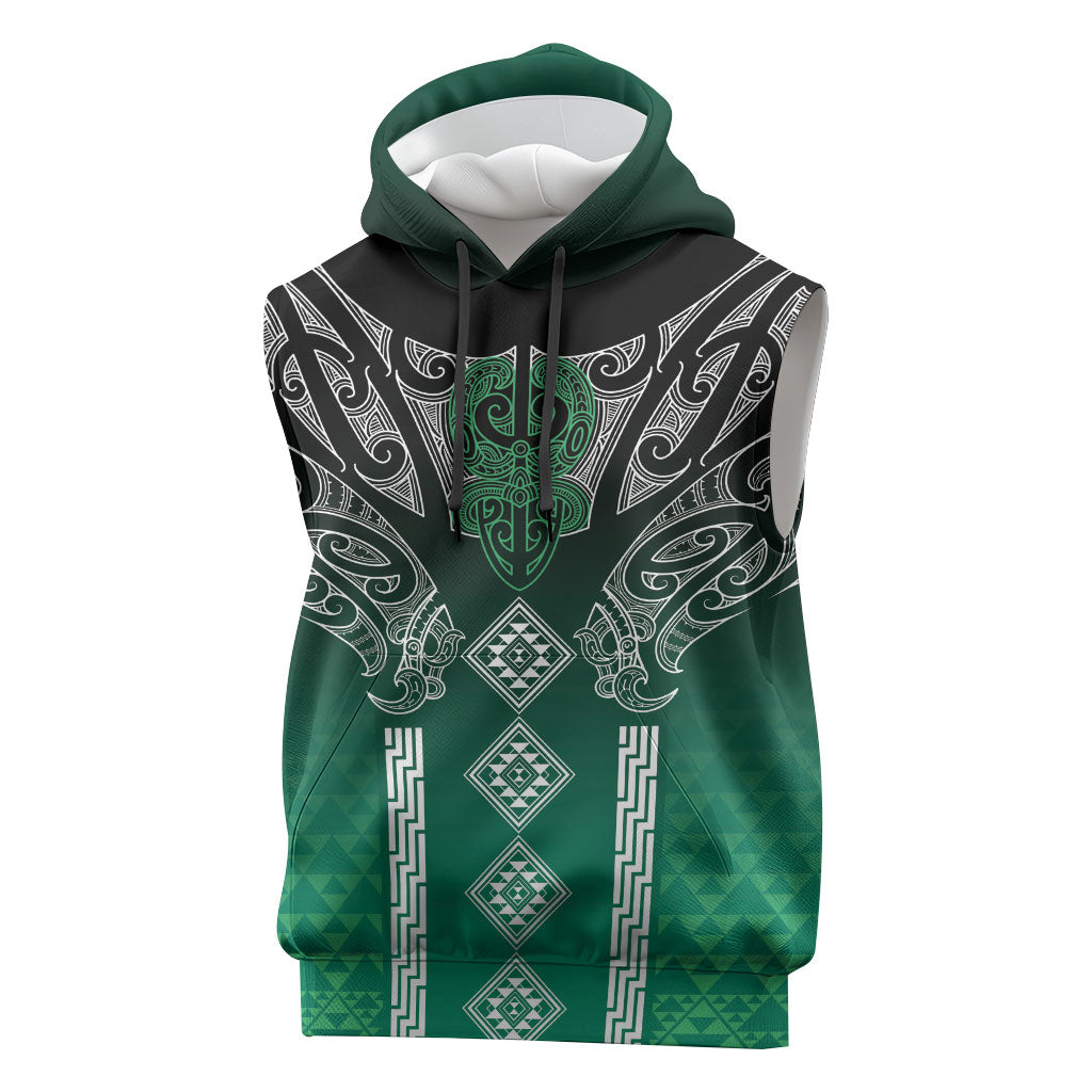 Aotearoa Maori Iwi Heritage Sleeveless Hoodie Ngai Tahu Pounamu Green LT7 Jade Green - Polynesian Pride