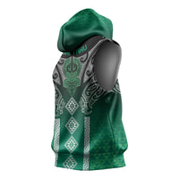 Aotearoa Maori Iwi Heritage Sleeveless Hoodie Ngai Tahu Pounamu Green LT7 - Polynesian Pride