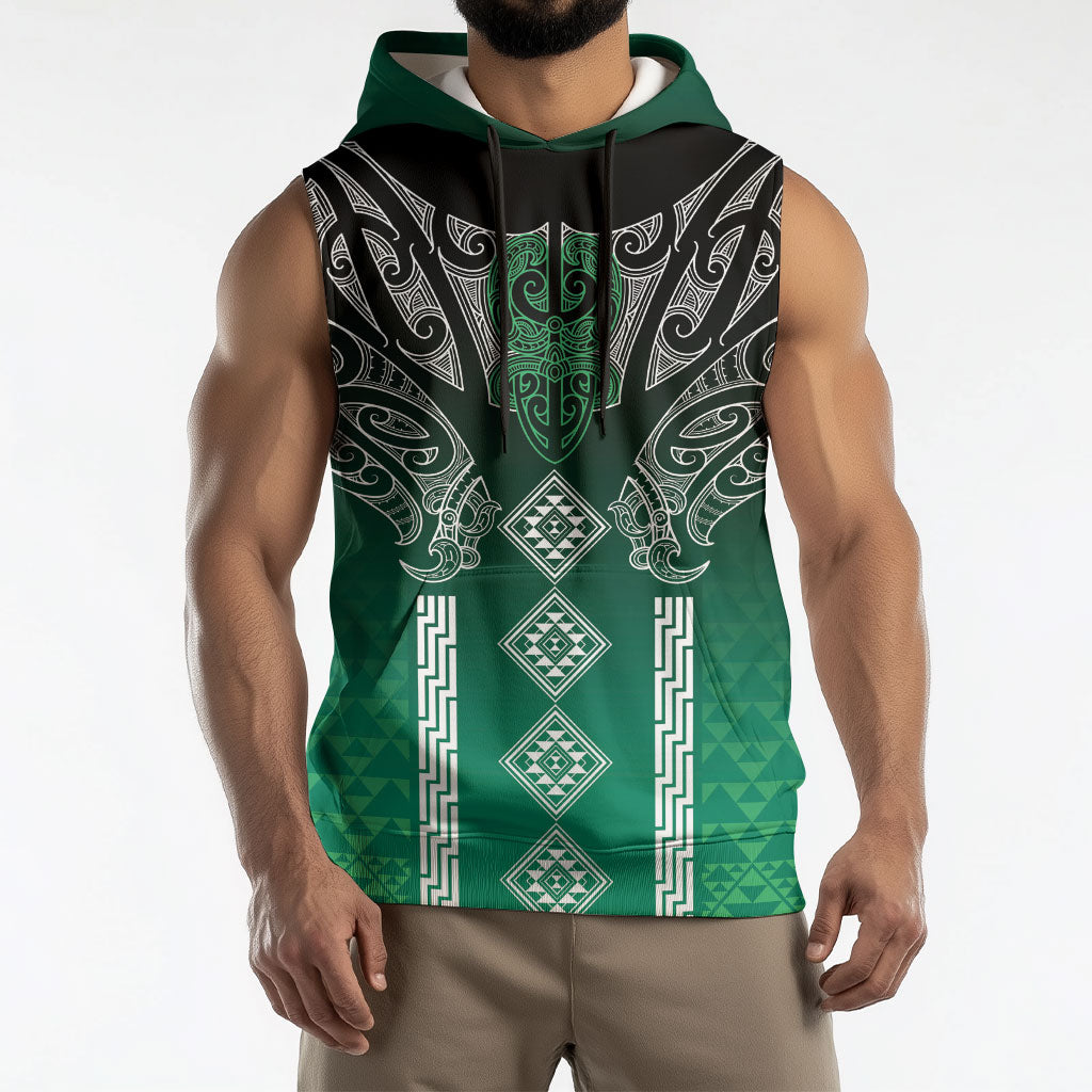 Aotearoa Maori Iwi Heritage Sleeveless Hoodie Ngai Tahu Pounamu Green LT7 - Polynesian Pride