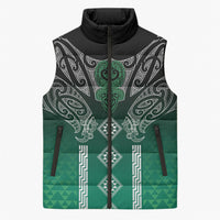 Aotearoa Maori Iwi Heritage Sleeveless Puffer Jacket Ngai Tahu Pounamu Green LT7 Unisex Jade Green - Polynesian Pride
