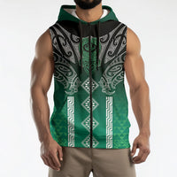 Aotearoa Maori Iwi Heritage Sleeveless Zip Hoodie Ngai Tahu Pounamu Green LT7 - Polynesian Pride
