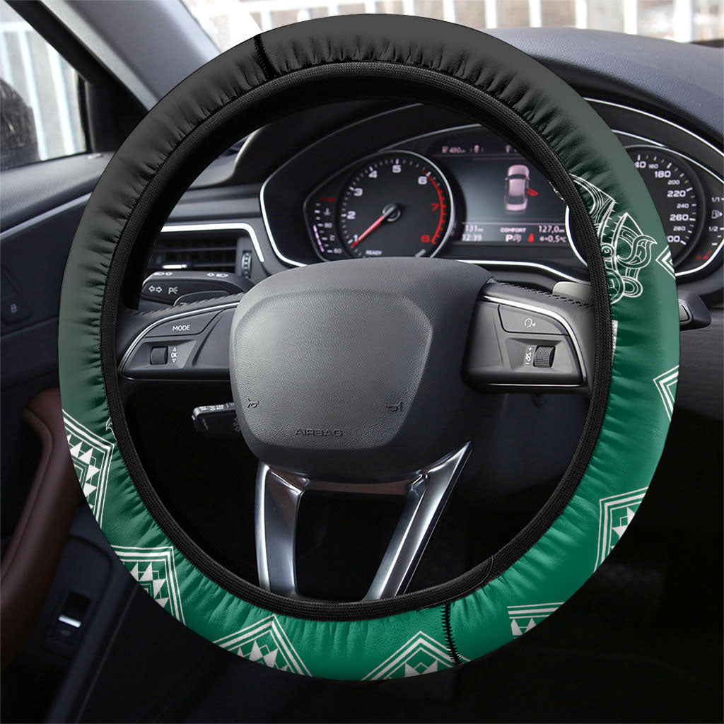 Aotearoa Maori Iwi Heritage Steering Wheel Cover Ngai Tahu Pounamu Green LT7 - Polynesian Pride