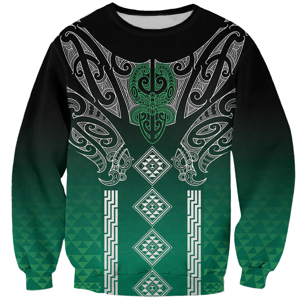 Aotearoa Maori Iwi Heritage Sweatshirt Ngai Tahu Pounamu Green LT7 Unisex Jade Green - Polynesian Pride