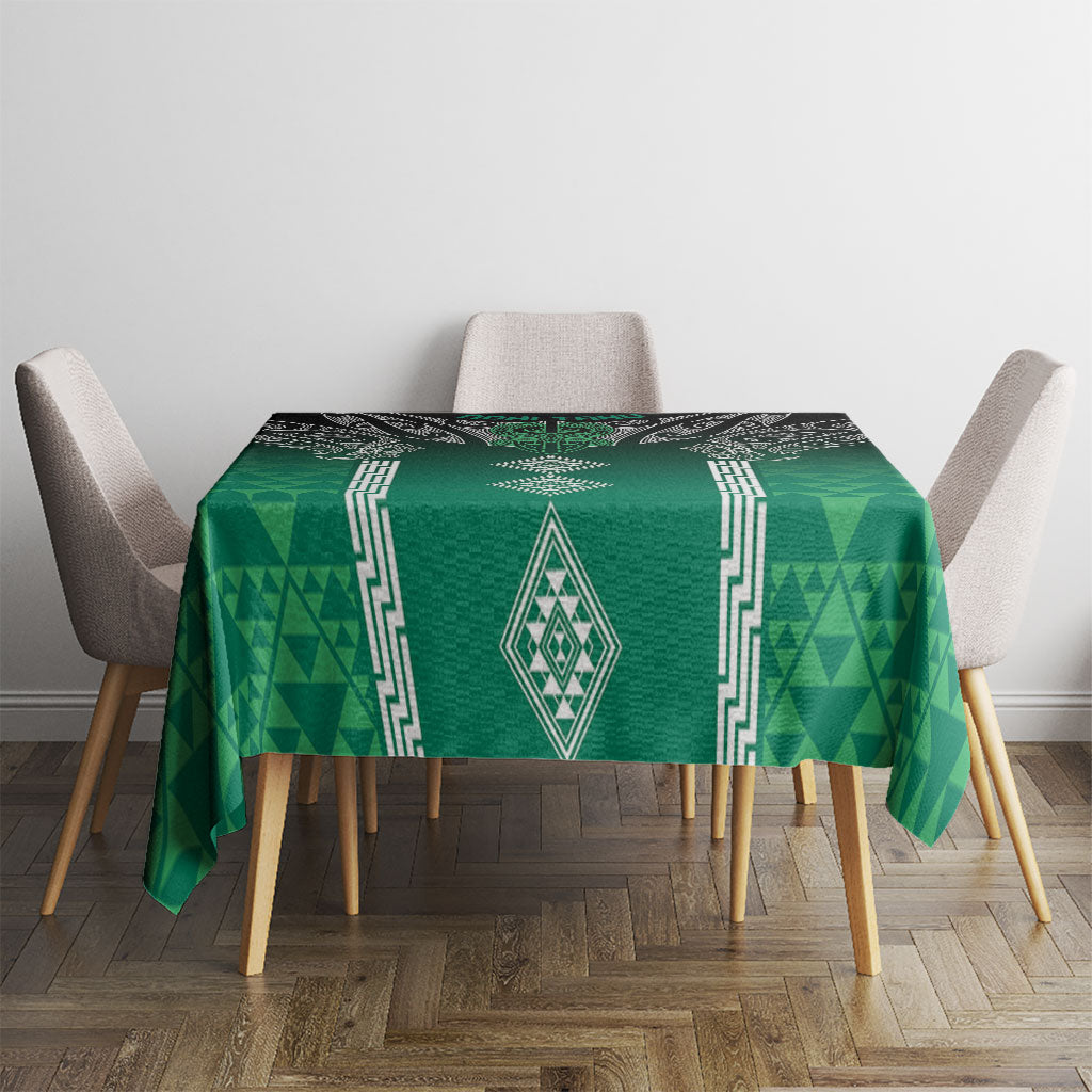 Aotearoa Maori Iwi Heritage Tablecloth Ngai Tahu Pounamu Green LT7 - Polynesian Pride