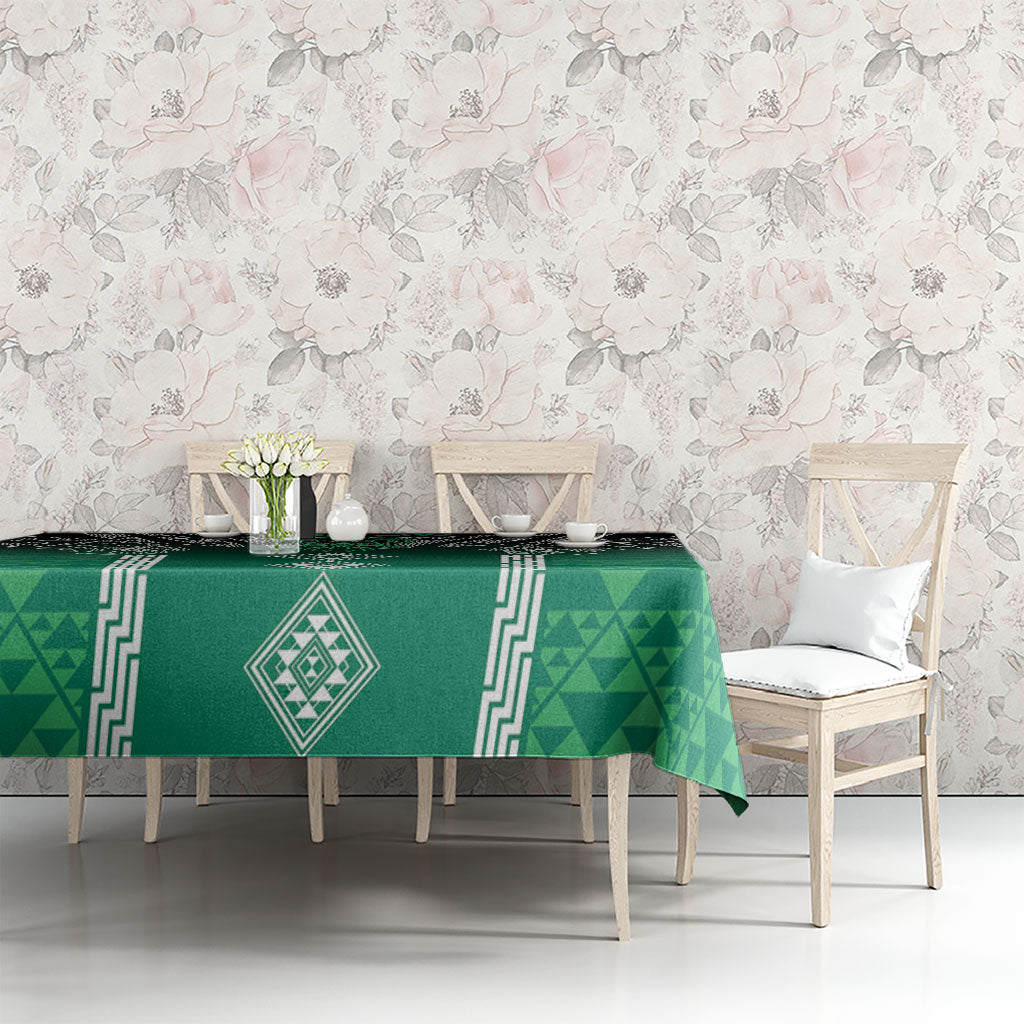 Aotearoa Maori Iwi Heritage Tablecloth Ngai Tahu Pounamu Green LT7 - Polynesian Pride