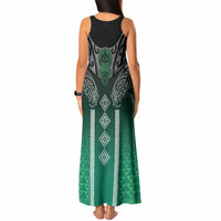 Aotearoa Maori Iwi Heritage Tank Maxi Dress Ngai Tahu Pounamu Green LT7 - Polynesian Pride