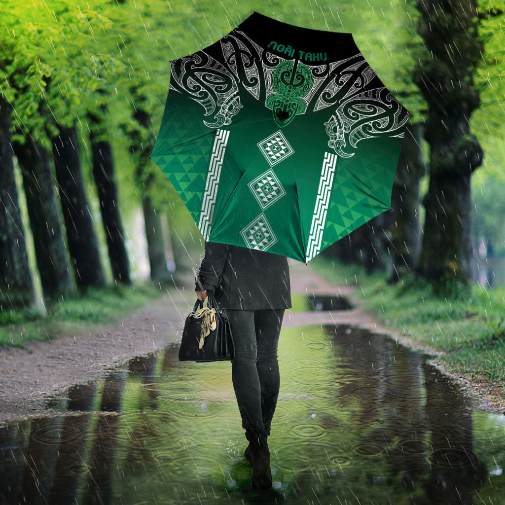 Aotearoa Maori Iwi Heritage Umbrella Ngai Tahu Pounamu Green LT7 - Polynesian Pride