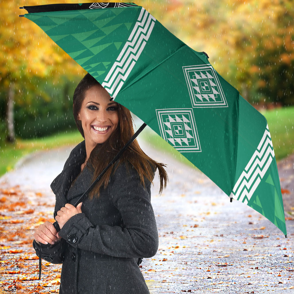 Aotearoa Maori Iwi Heritage Umbrella Ngai Tahu Pounamu Green LT7 - Polynesian Pride