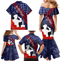 Pearl Harbor Remembrance Day Family Matching Mermaid Dress and Hawaiian Shirt Poppy Mix Style LT7 - Polynesian Pride