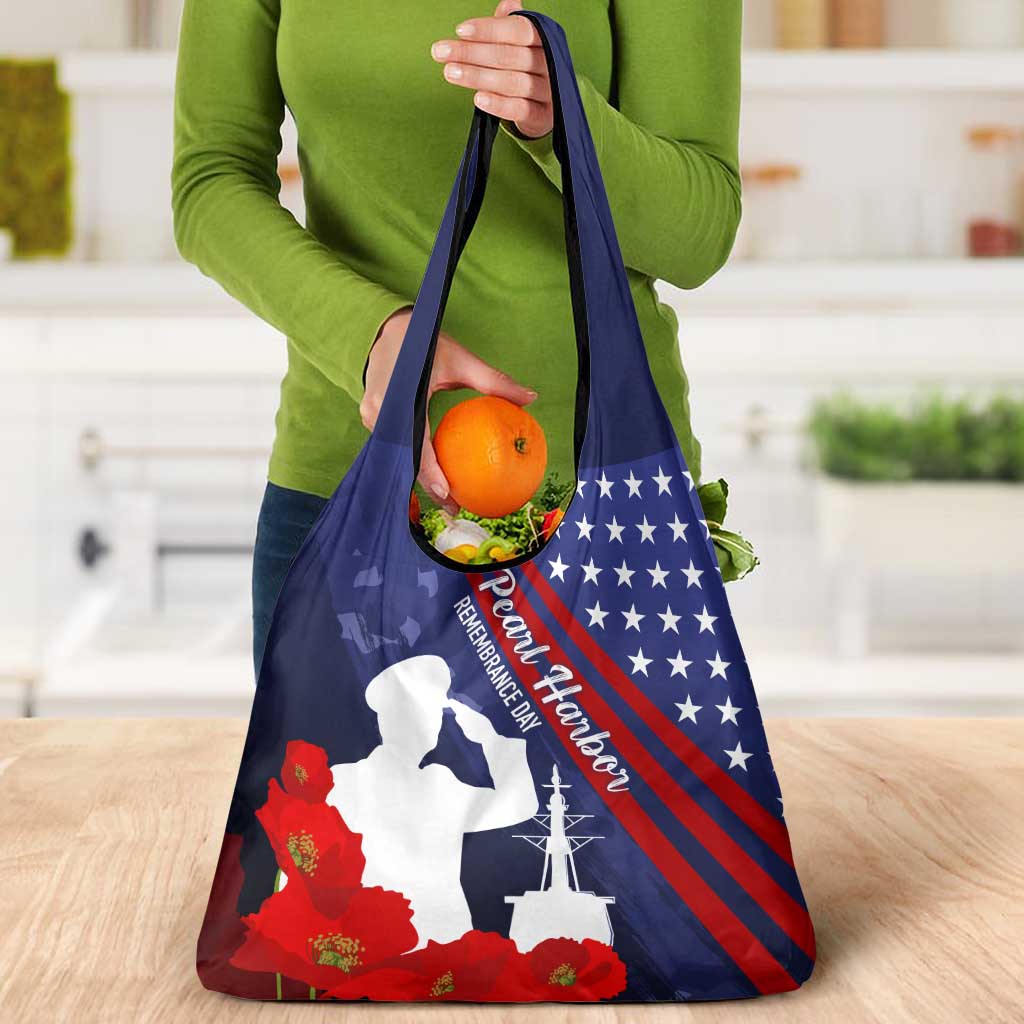 Pearl Harbor Remembrance Day Grocery Bag Poppy Mix Style