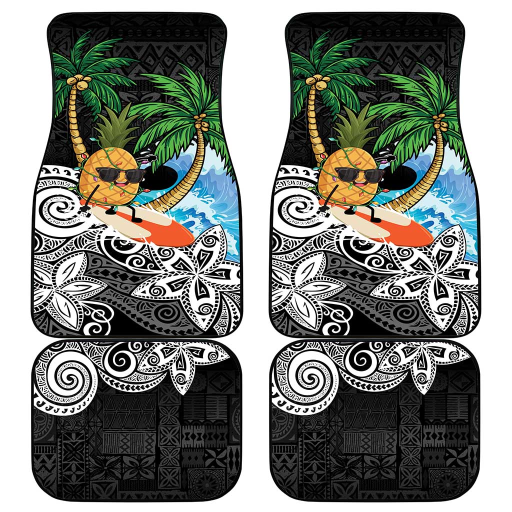 Tropical Christmas Polynesian Car Mats Funny Surfing Pineapple