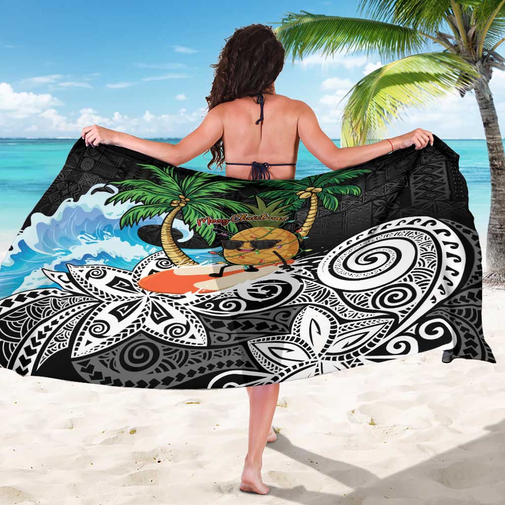 Tropical Christmas Polynesian Sarong Funny Surfing Pineapple