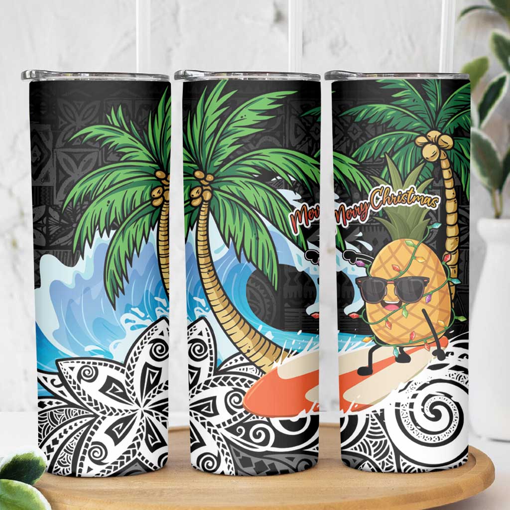 Tropical Christmas Polynesian Skinny Tumbler Funny Surfing Pineapple LT7 - Polynesian Pride