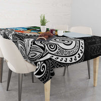 Tropical Christmas Polynesian Tablecloth Funny Surfing Pineapple