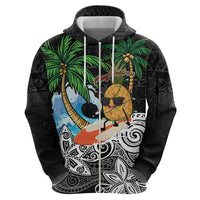 Tropical Christmas Polynesian Zip Hoodie Funny Surfing Pineapple