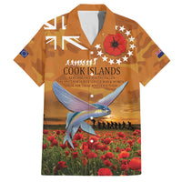 Cook Islands ANZAC Day Personalised Family Matching Long Sleeve Bodycon Dress and Hawaiian Shirt with Poppy Field LT9 Dad's Shirt - Short Sleeve Art - Polynesian Pride