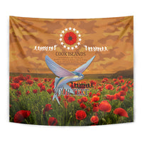 Cook Islands ANZAC Day Personalised Tapestry with Poppy Field LT9 - Polynesian Pride