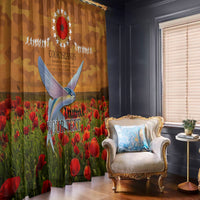 Cook Islands ANZAC Day Personalised Window Curtain with Poppy Field LT9 - Polynesian Pride