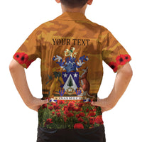 Norfolk Island ANZAC Day Personalised Family Matching Long Sleeve Bodycon Dress and Hawaiian Shirt with Poppy Field LT9 - Polynesian Pride