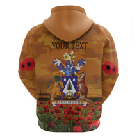 Norfolk Island ANZAC Day Personalised Zip Hoodie with Poppy Field LT9 - Polynesian Pride