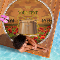 Tokelau ANZAC Day Personalised Beach Blanket with Poppy Field LT9 - Polynesian Pride