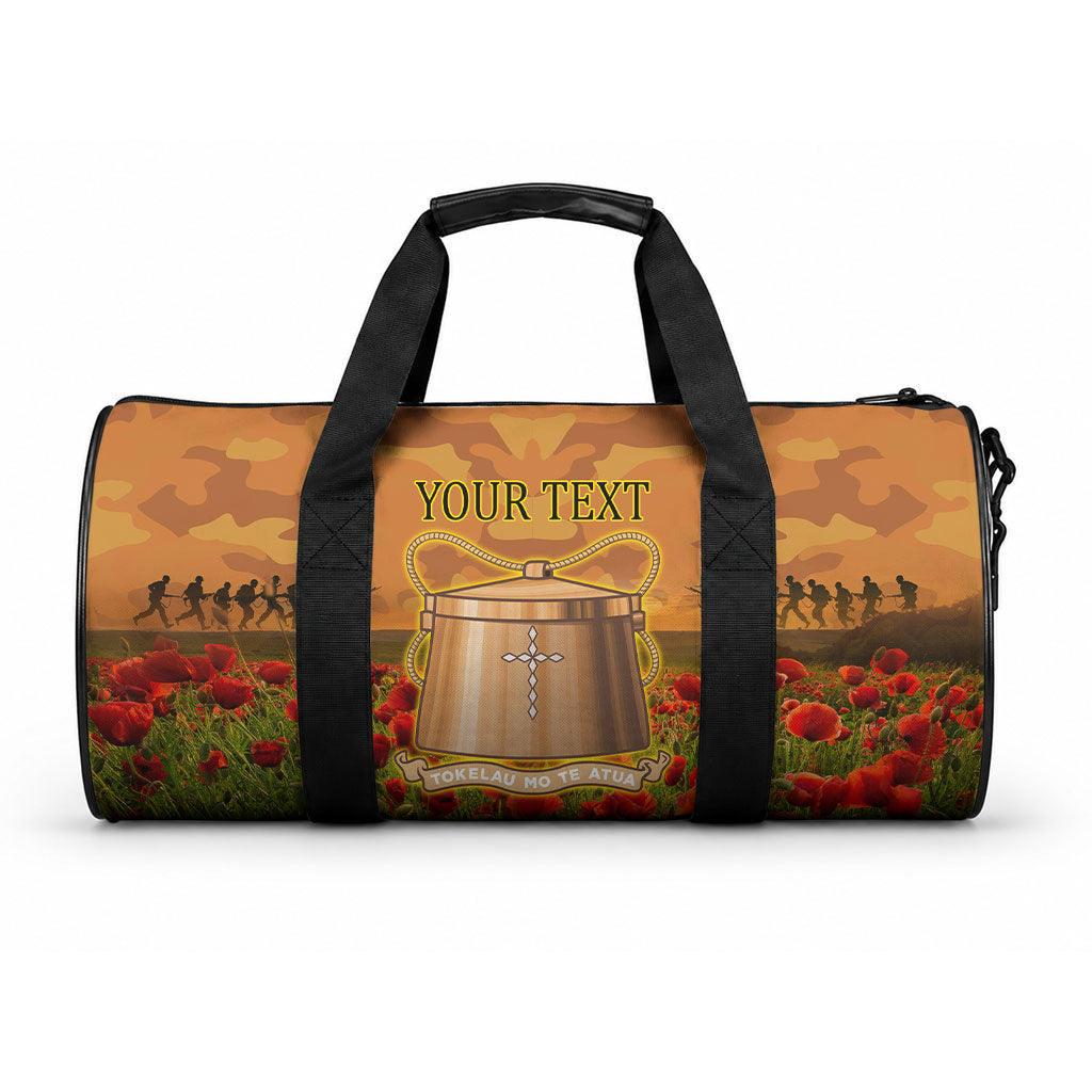 Tokelau ANZAC Day Personalised Duffle Bag with Poppy Field LT9 One size Art - Polynesian Pride