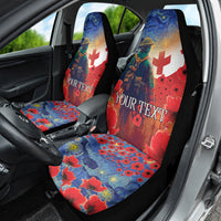 Tonga ANZAC Day Personalised Car Seat Cover Soldier Te Tau Manatui Kinautolu with Poppy Field LT9 - Polynesian Pride