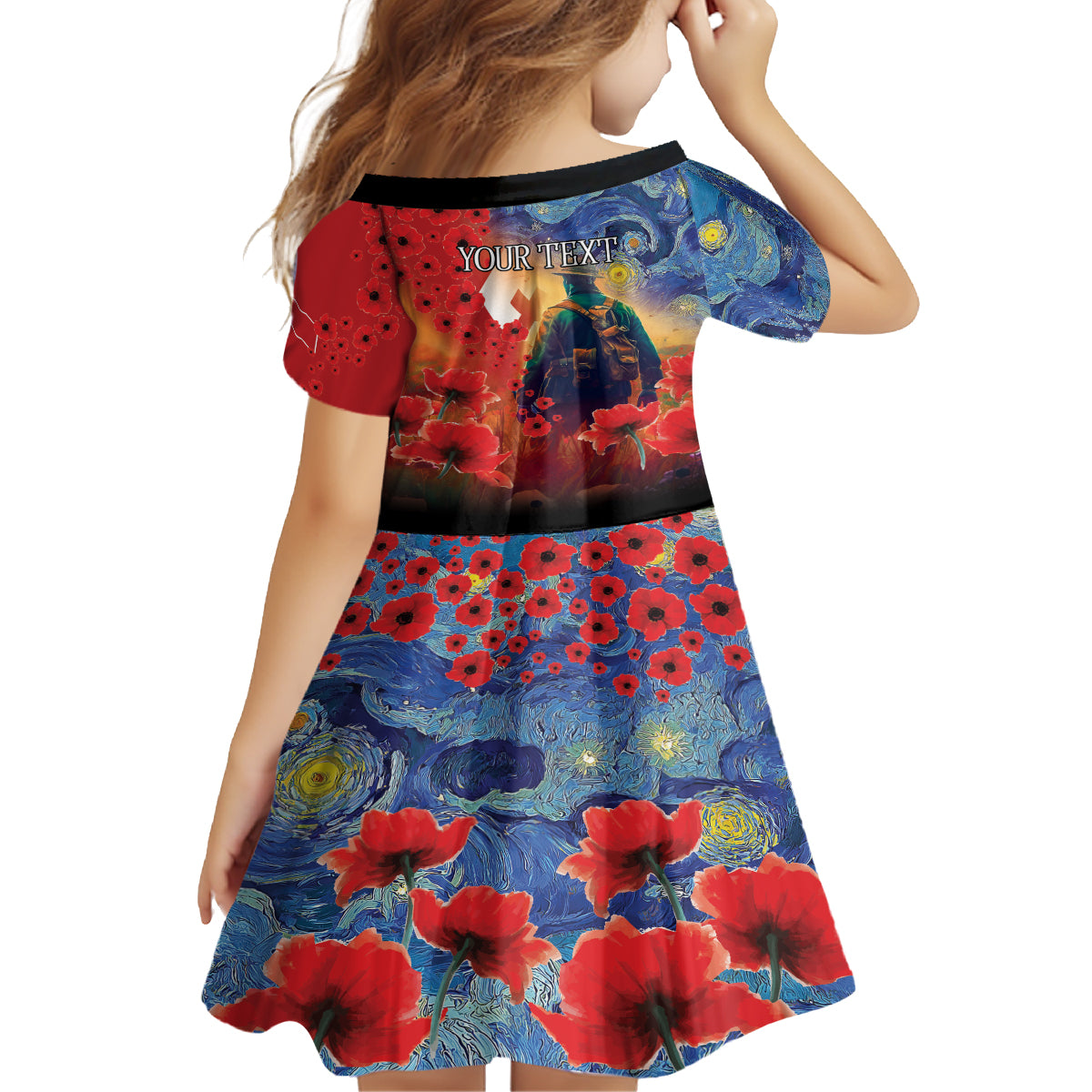 Tonga ANZAC Day Personalised Family Matching Summer Maxi Dress and Hawaiian Shirt Soldier Te Tau Manatui Kinautolu with Poppy Field LT9 - Polynesian Pride