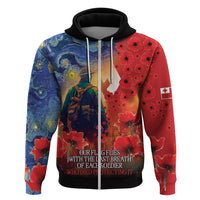 Tonga ANZAC Day Personalised Hoodie Soldier Te Tau Manatui Kinautolu with Poppy Field LT9 Zip Hoodie Art - Polynesian Pride