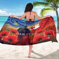 Tonga ANZAC Day Personalised Sarong Soldier Te Tau Manatui Kinautolu with Poppy Field LT9 - Polynesian Pride