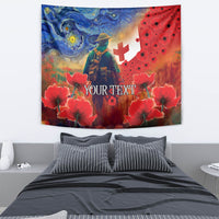 Tonga ANZAC Day Personalised Tapestry Soldier Te Tau Manatui Kinautolu with Poppy Field LT9 - Polynesian Pride