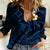 Hawaii Women Casual Shirt Niihau Islands Polynesian Sunset Plumeria Blue Vibe LT9 Female Blue - Polynesian Pride