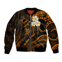 Hawaii Bomber Jacket Niihau Islands Polynesian Sunset Plumeria Gold Vibe LT9 Unisex Gold - Polynesian Pride