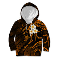 Hawaii Kid Hoodie Niihau Islands Polynesian Sunset Plumeria Gold Vibe LT9 Gold - Polynesian Pride