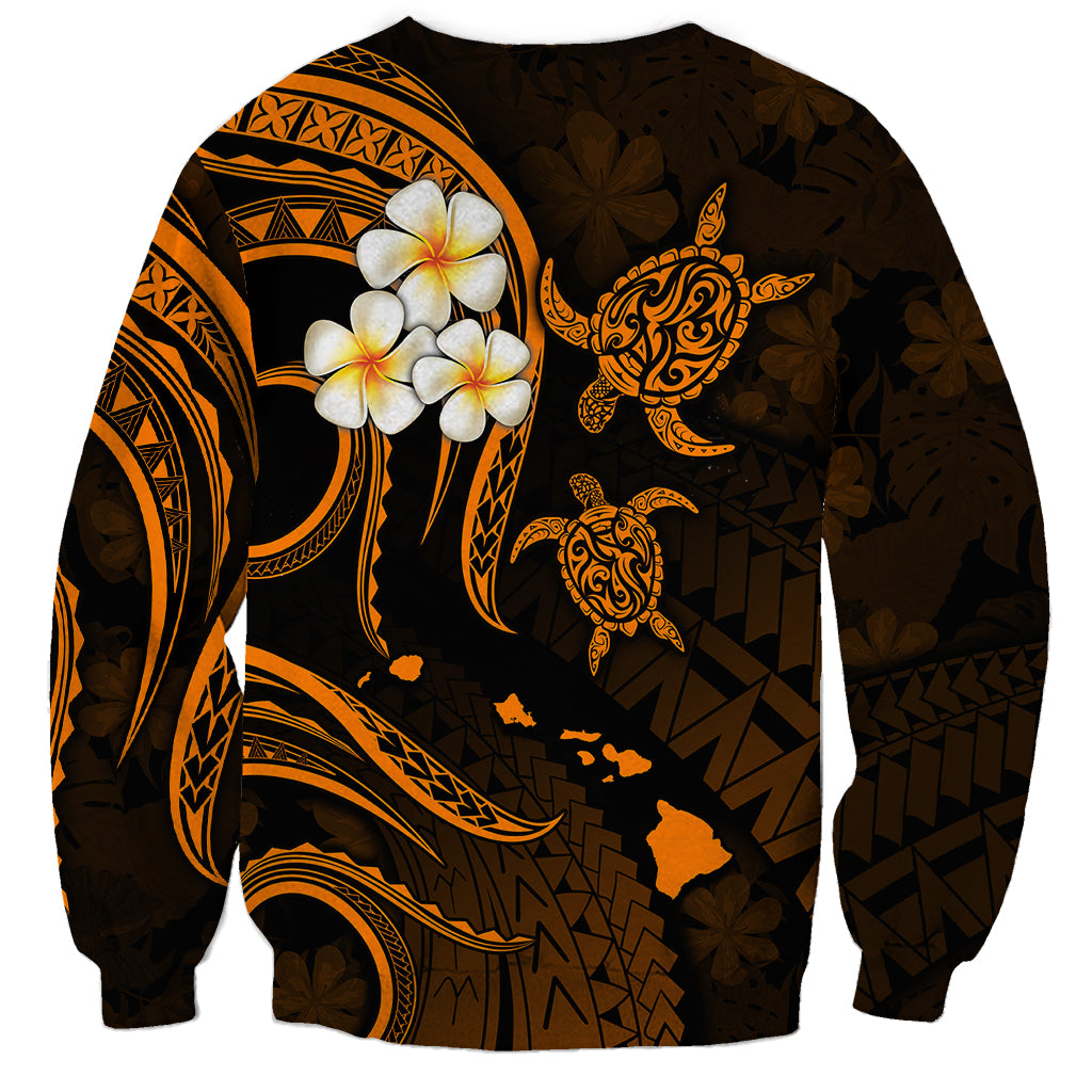 Hawaii Sweatshirt Niihau Islands Polynesian Sunset Plumeria Gold Vibe LT9 - Polynesian Pride