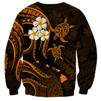 Hawaii Sweatshirt Niihau Islands Polynesian Sunset Plumeria Gold Vibe LT9 - Polynesian Pride