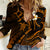 Hawaii Women Casual Shirt Niihau Islands Polynesian Sunset Plumeria Gold Vibe LT9 Female Gold - Polynesian Pride