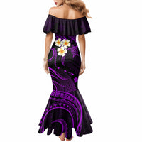 Polynesian Hawaii Mermaid Dress Niihau Islands with Pacific Plumeria Purple Vibe LT9 - Polynesian Pride