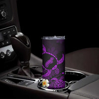 Hawaii Ni'ihau Islands Pacific Plumeria Skinny Tumbler Purple Polynesian Tattoo