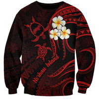Polynesian Hawaii Sweatshirt Niihau Islands with Pacific Plumeria Red Vibe LT9 Unisex Red - Polynesian Pride