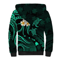 Polynesian Hawaii Sherpa Hoodie Niihau Islands with Pacific Plumeria Turquoise Vibe LT9 - Polynesian Pride